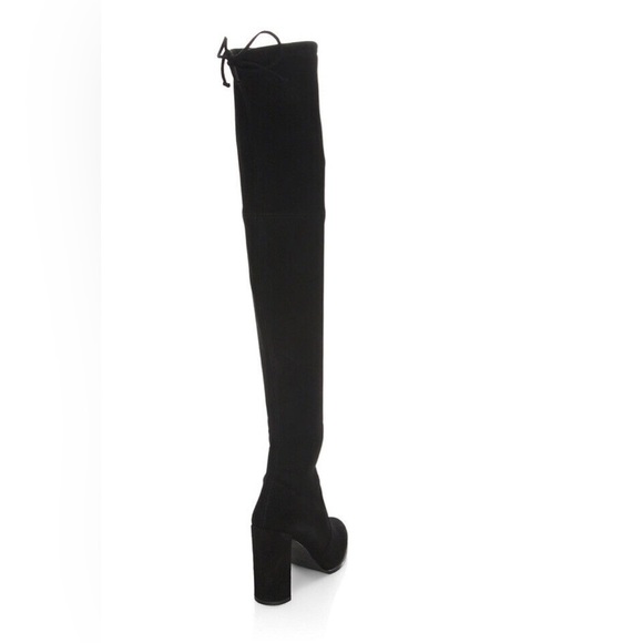 Stuart Weitzman Women's Black Nappa Stretch Suede Leather Over-The-Knee Boots - Picture 6 of 16